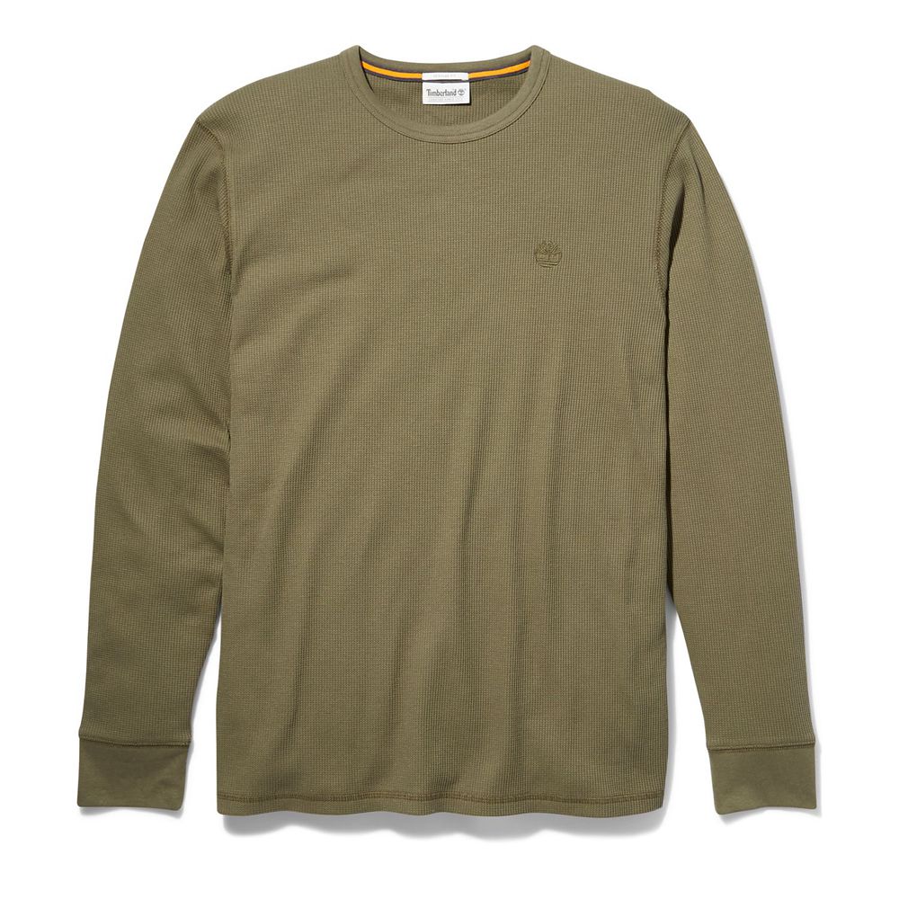 Camasi Timberland Barbati Masline Verzi - Wharf River Waffle-Knit Crewneck - Romania - QGNMPL417